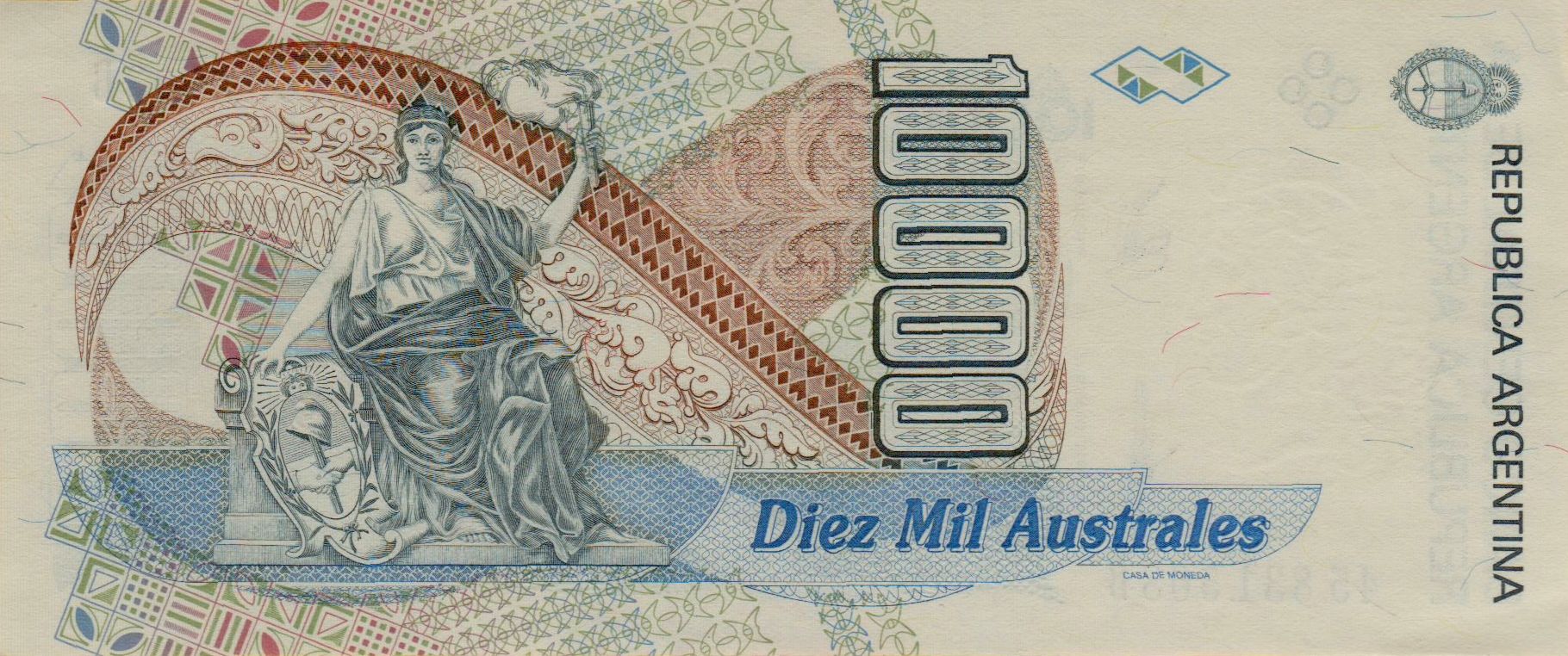 Argentina 10000 1989 UNC P-334/a